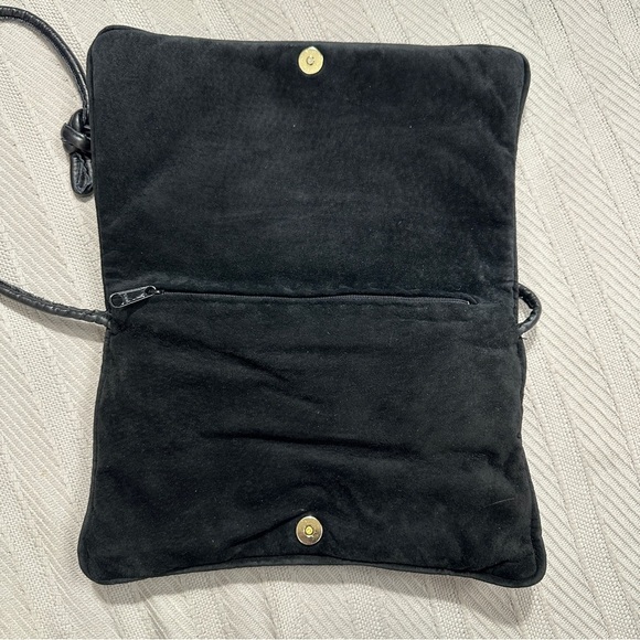 Vintage Morgan Le Fay leather/suede handbag, metal accents, unique - Picture 7 of 11